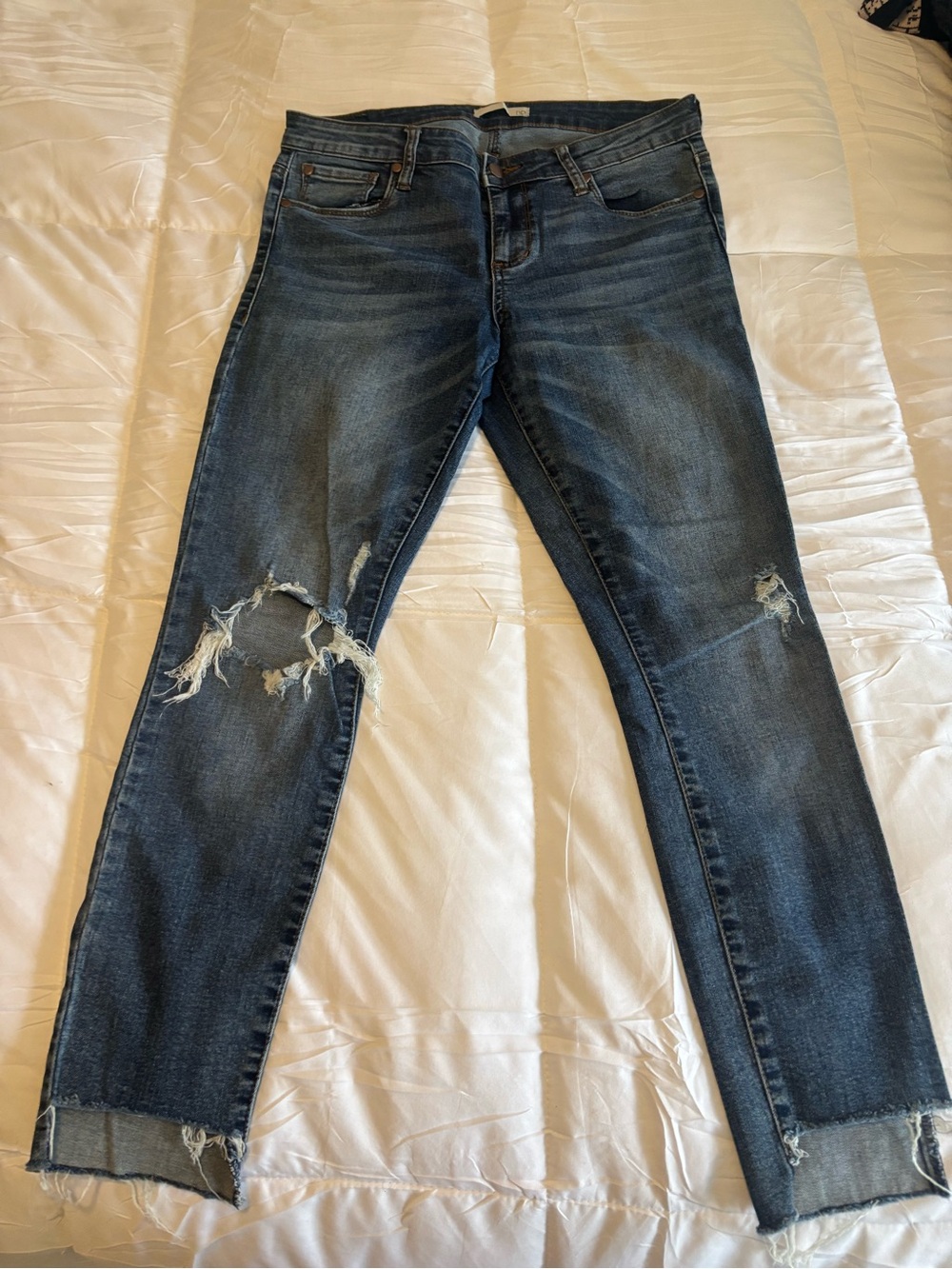 BP by Nordstrom Dark Blue Distressed Skinny Jeans